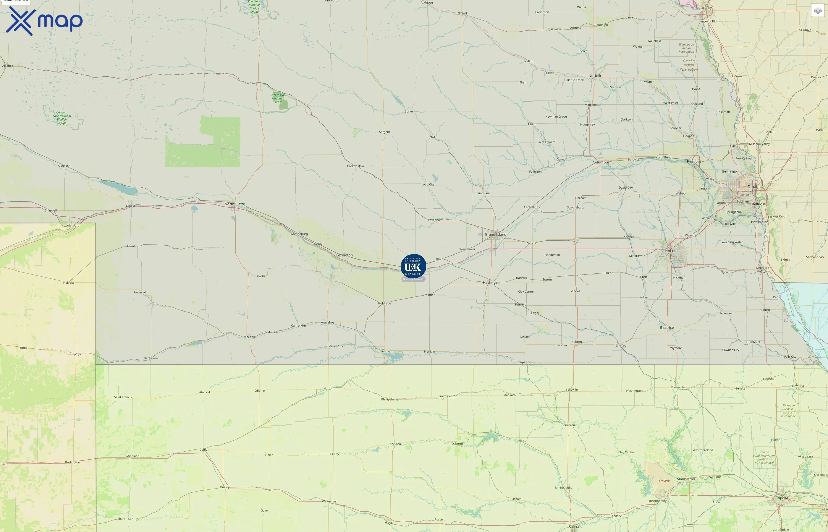 University of Nebraska at Kearney street hotspots