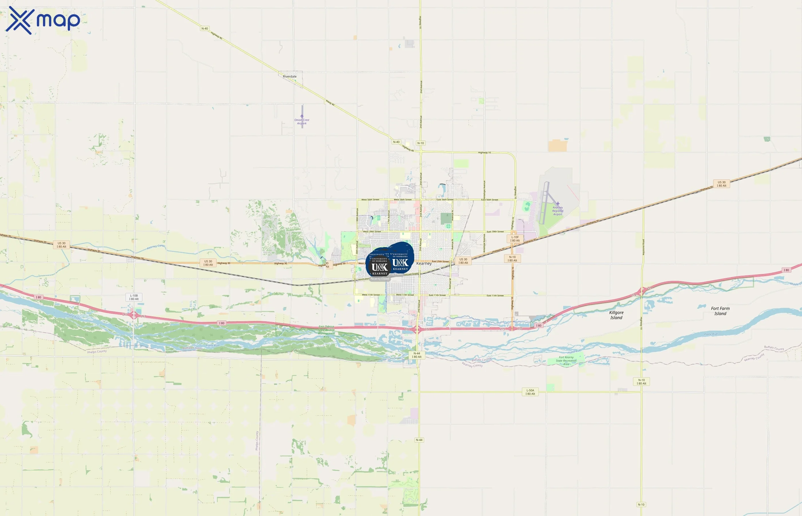University of Nebraska at Kearney area coverage