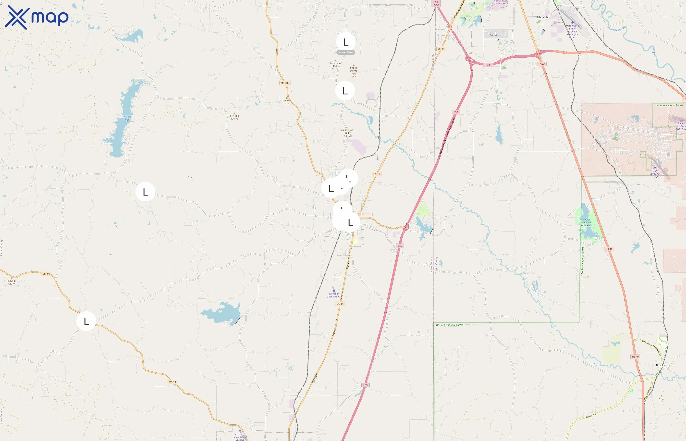 Lamar County area coverage