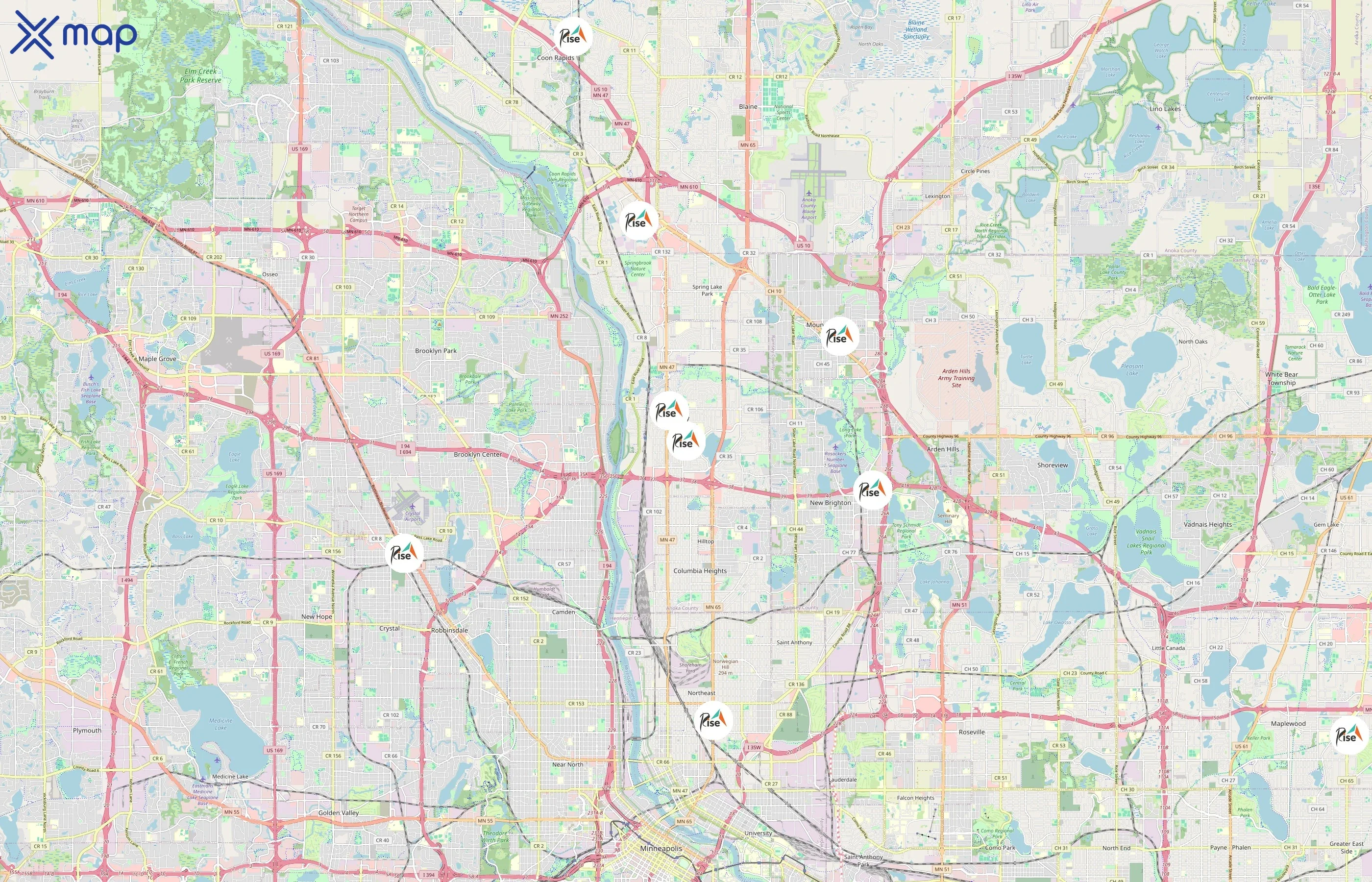 Rise area coverage