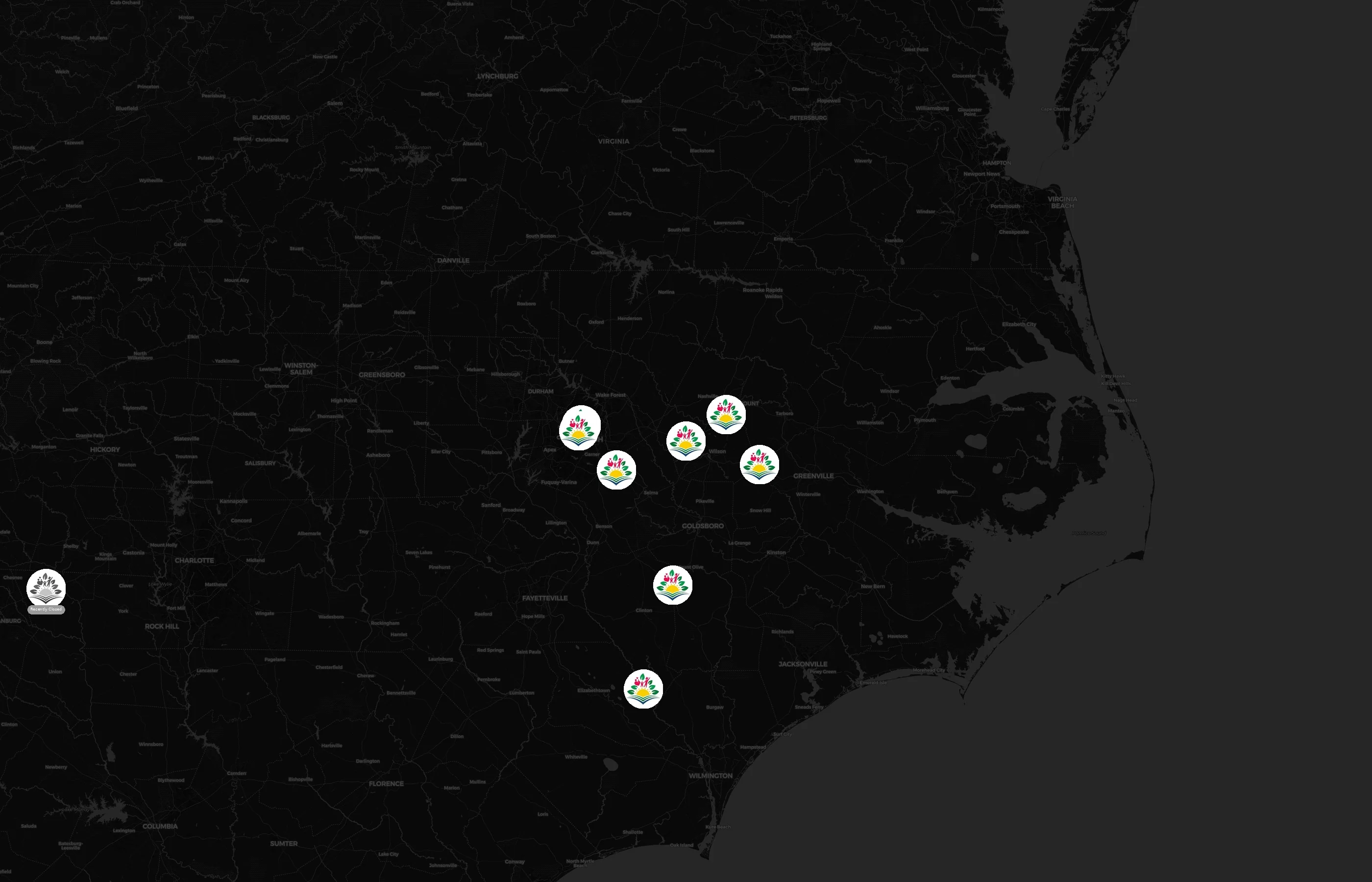 East Coast Migrant Head Start Project city distribution