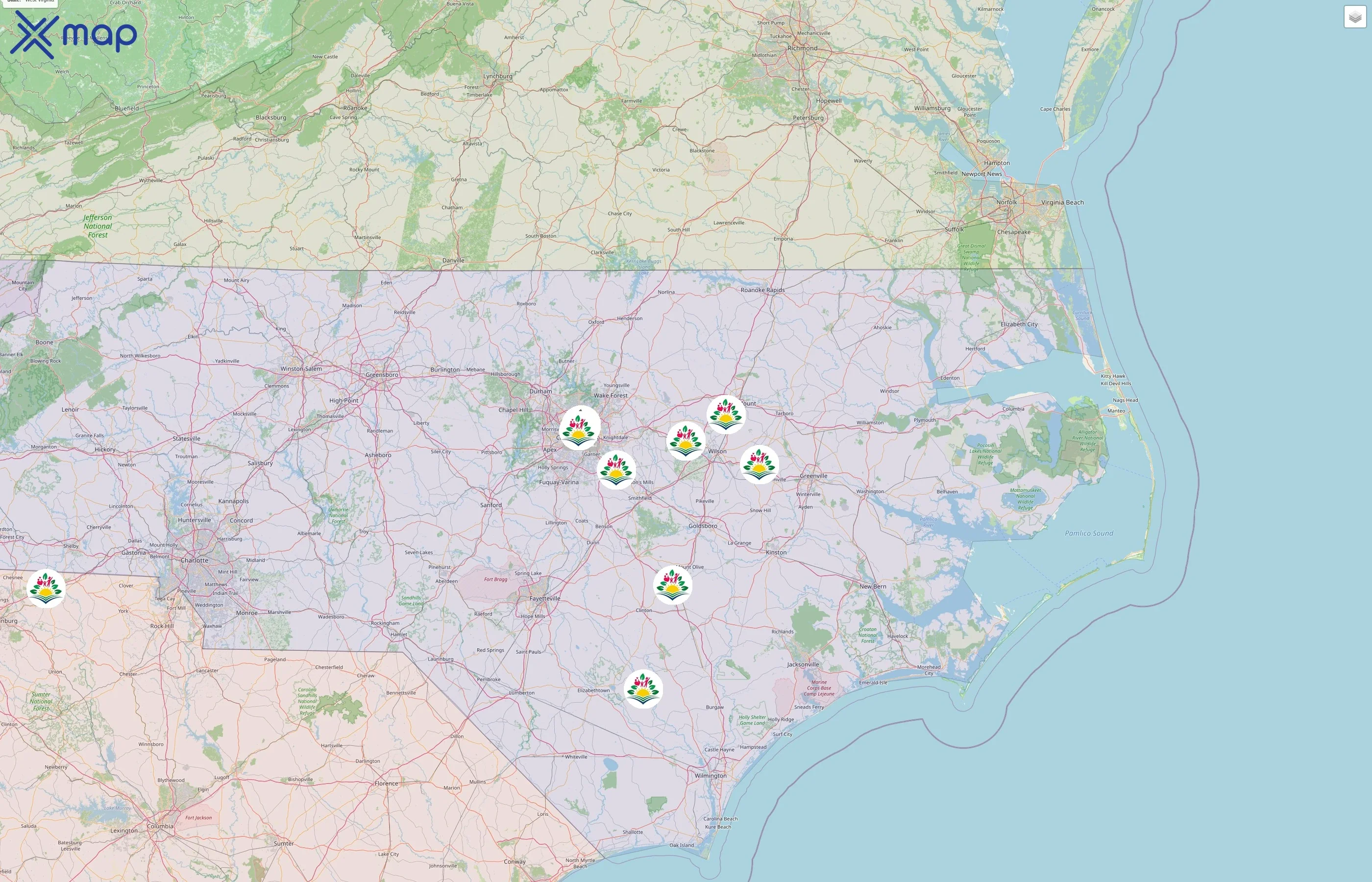 East Coast Migrant Head Start Project street hotspots