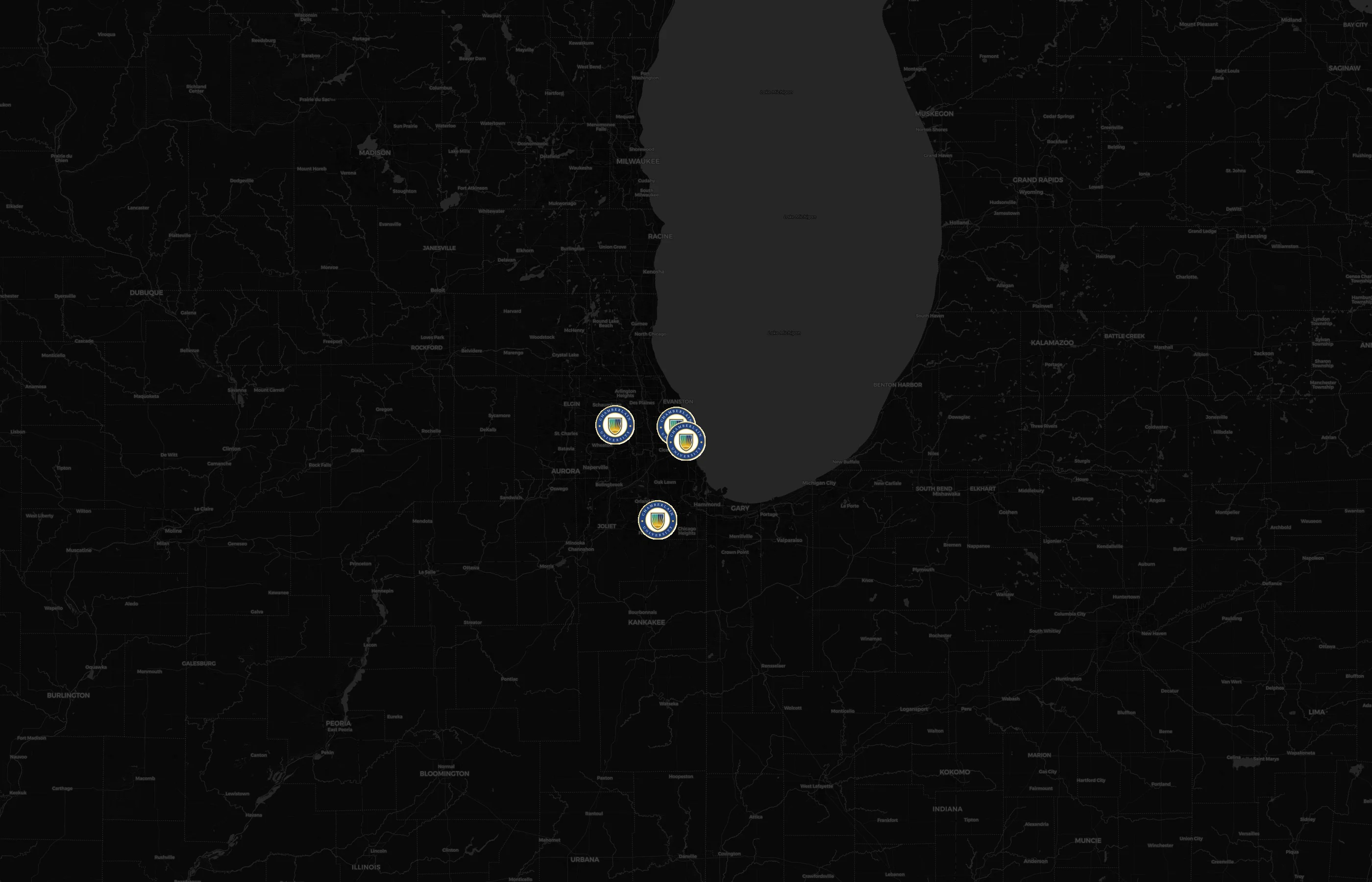 Chamberlain University city distribution