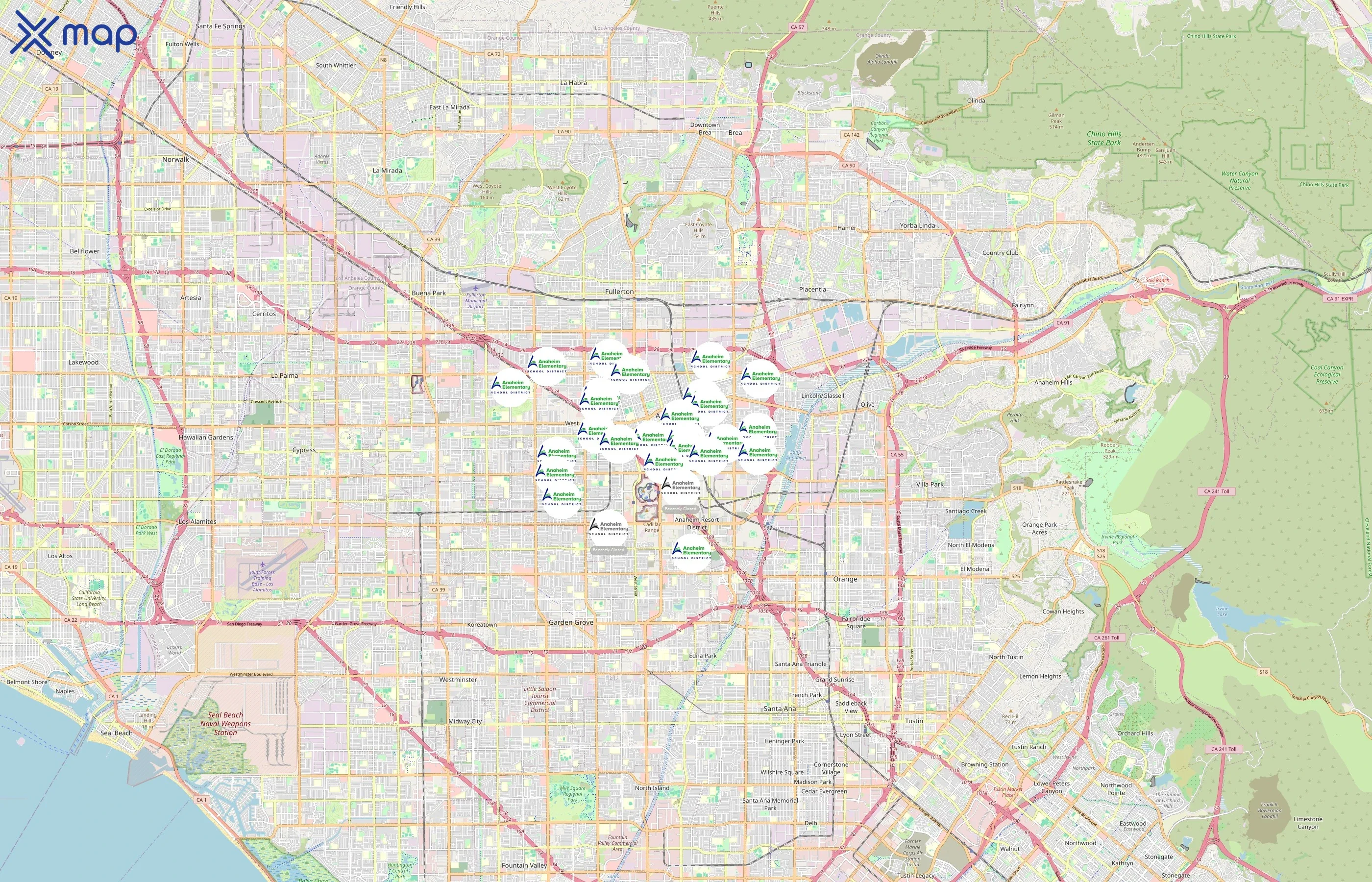 Anaheim Elementary School District area coverage