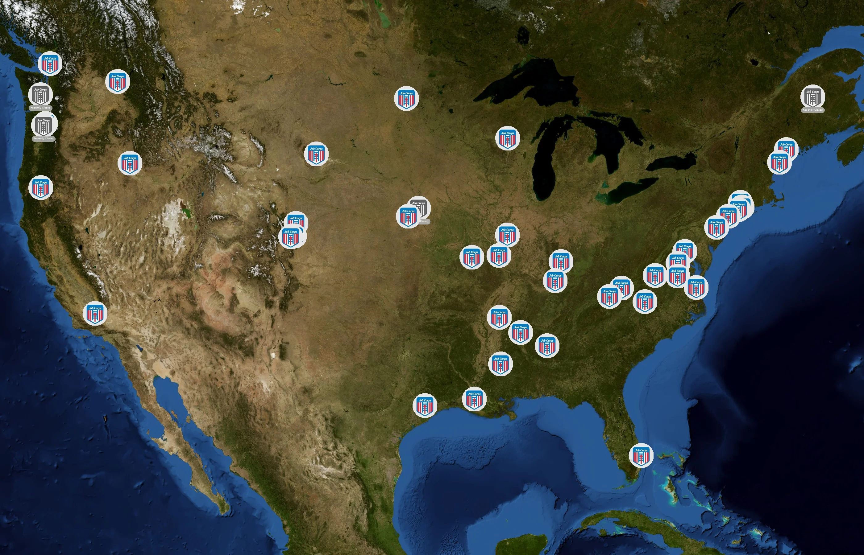 Job Corps state distribution
