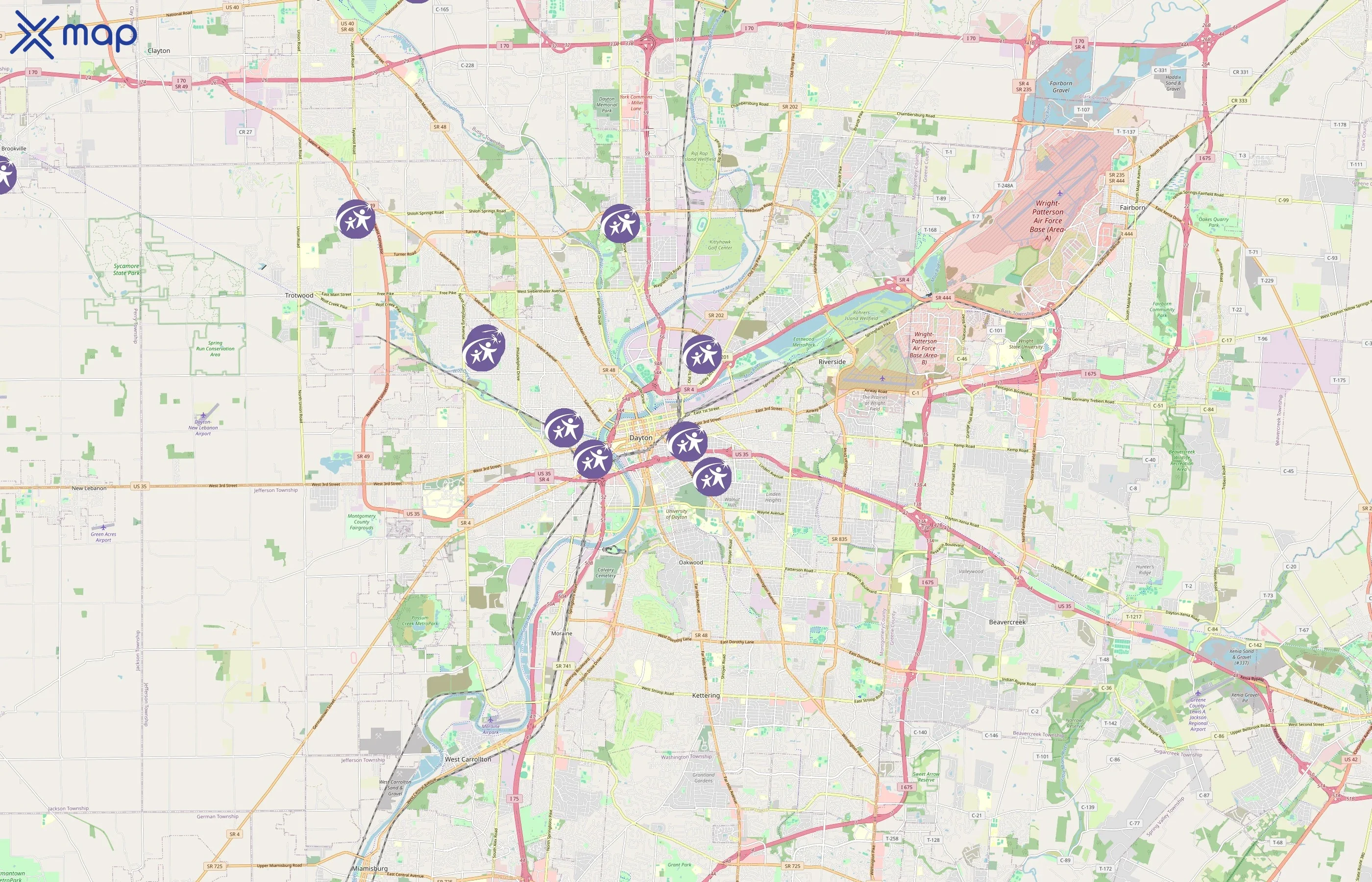 Miami Valley Child Development Centers area coverage