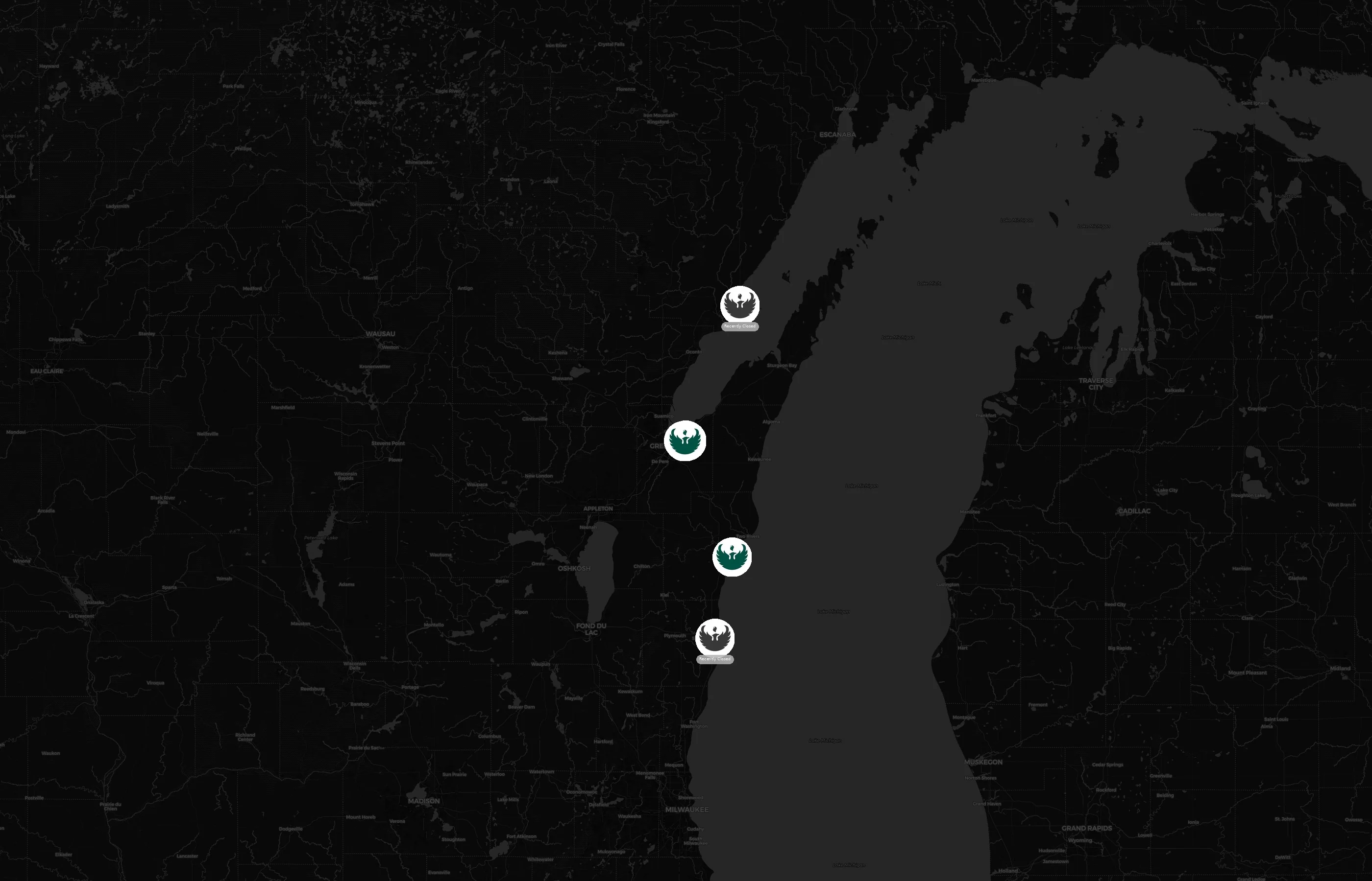University of Wisconsin-Green Bay city distribution