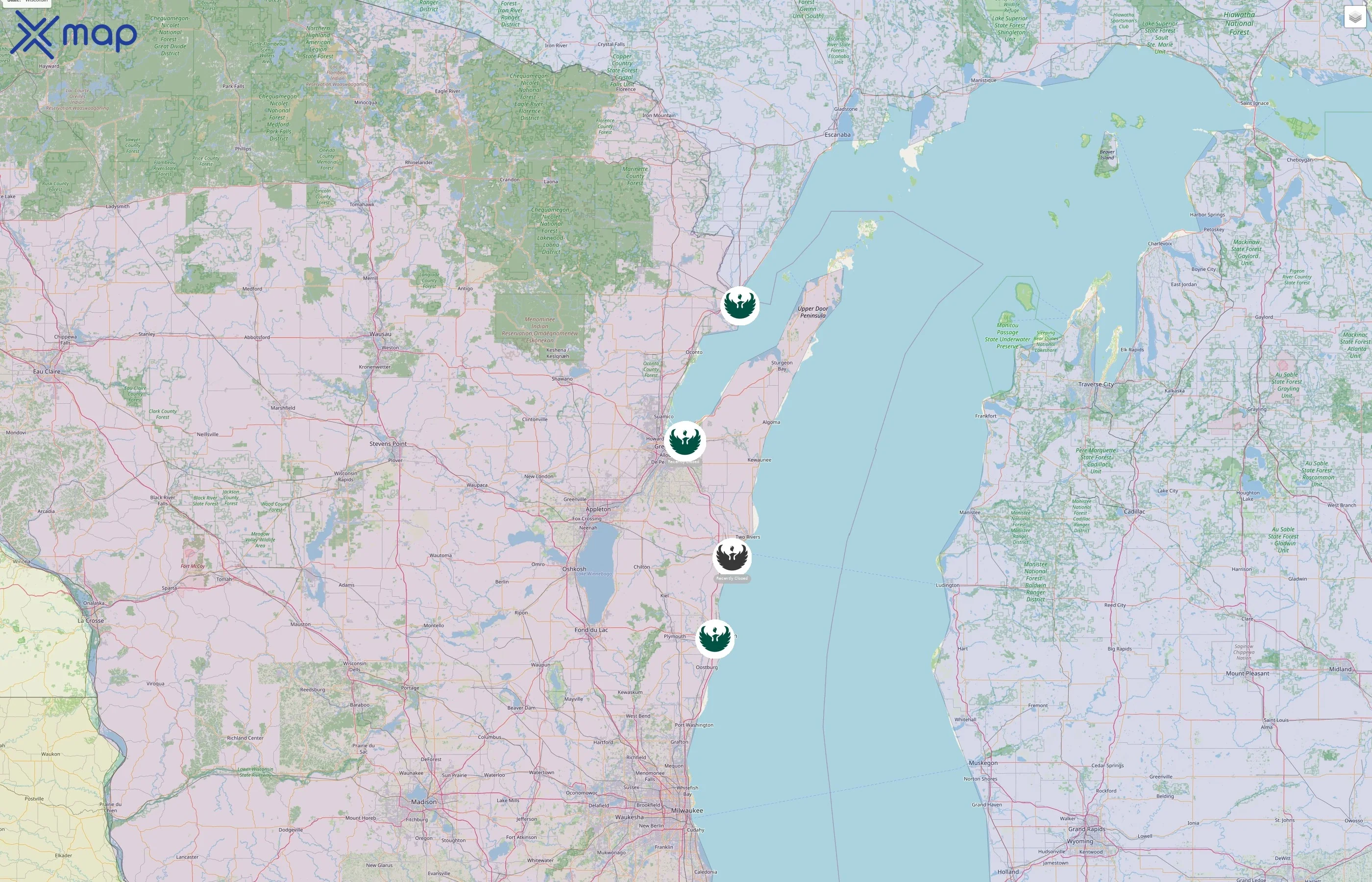 University of Wisconsin-Green Bay street hotspots
