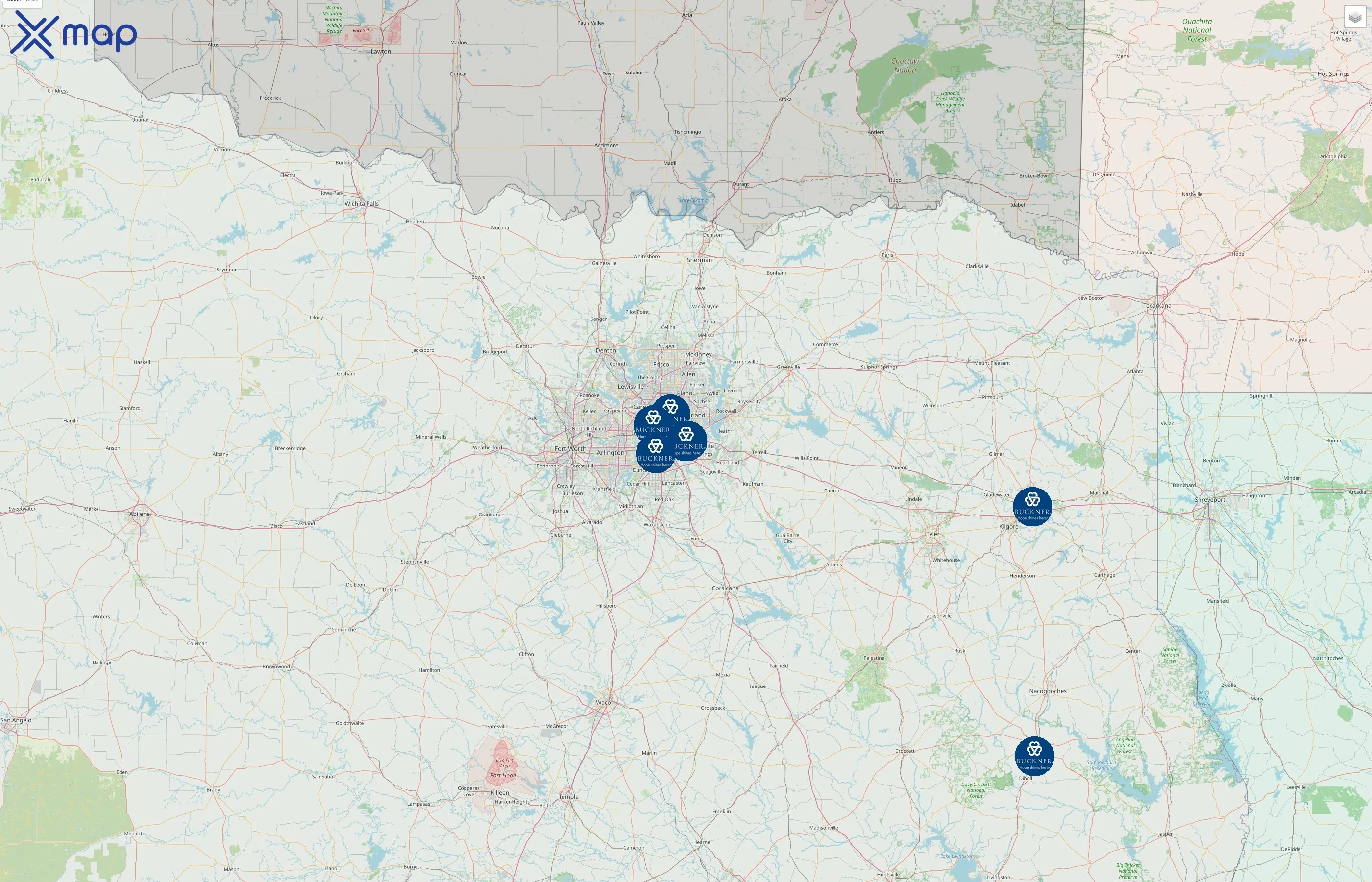 Buckner International street hotspots