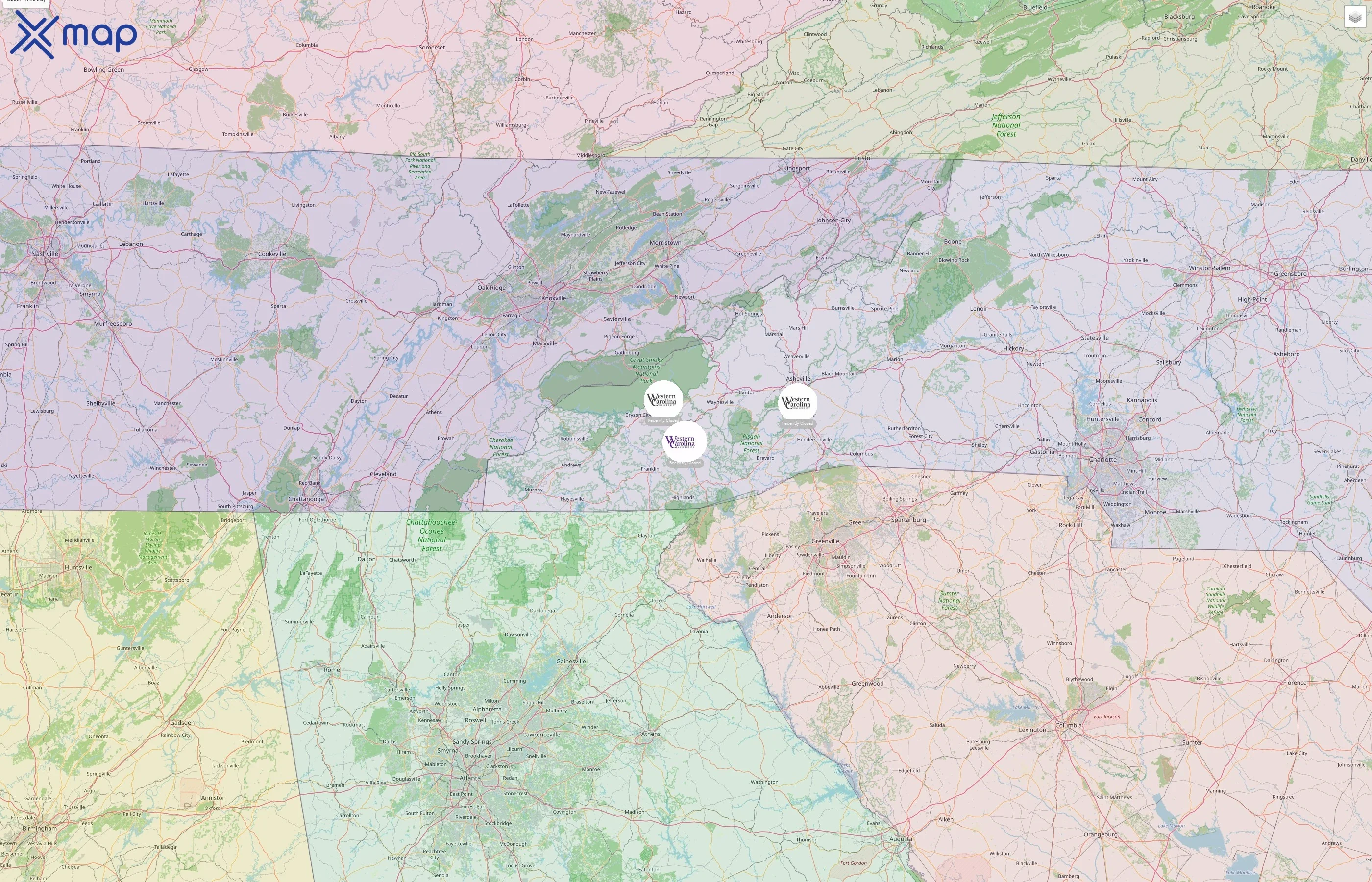 Western Carolina University street hotspots