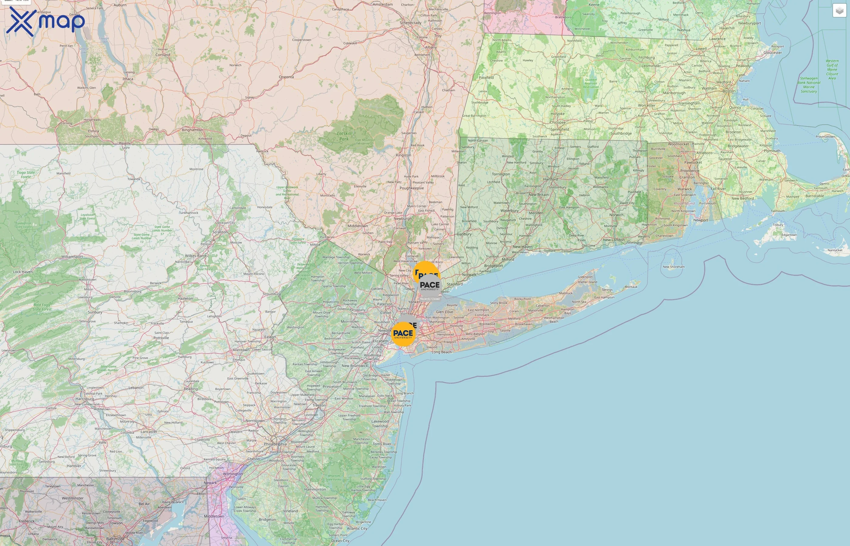 Pace University street hotspots