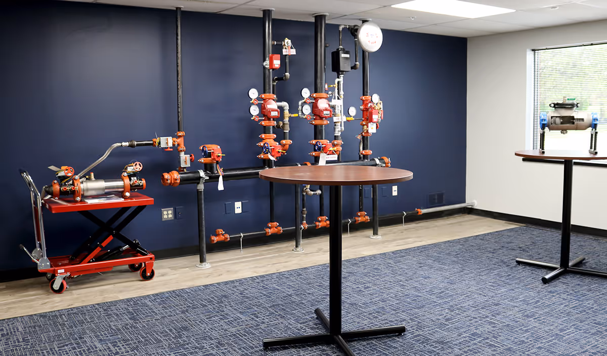 Wet Pipe System for Fire Sprinkler Systems at General Air Products Fire Sprinkler Training Center