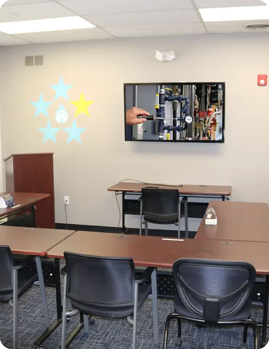 Conference room with presentation screen