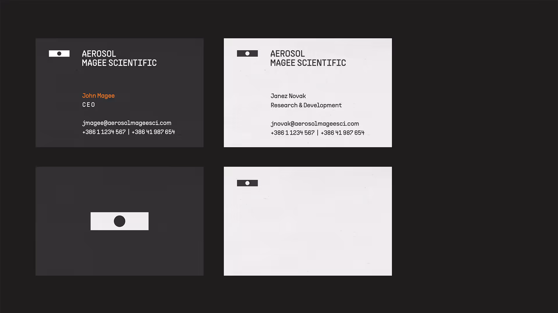 Aerosol Magee Scientific Identity System: Business Cards