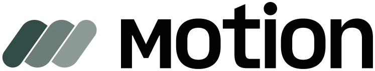 Motus logo with stylized blue and green letter M to the left of the word Motus.