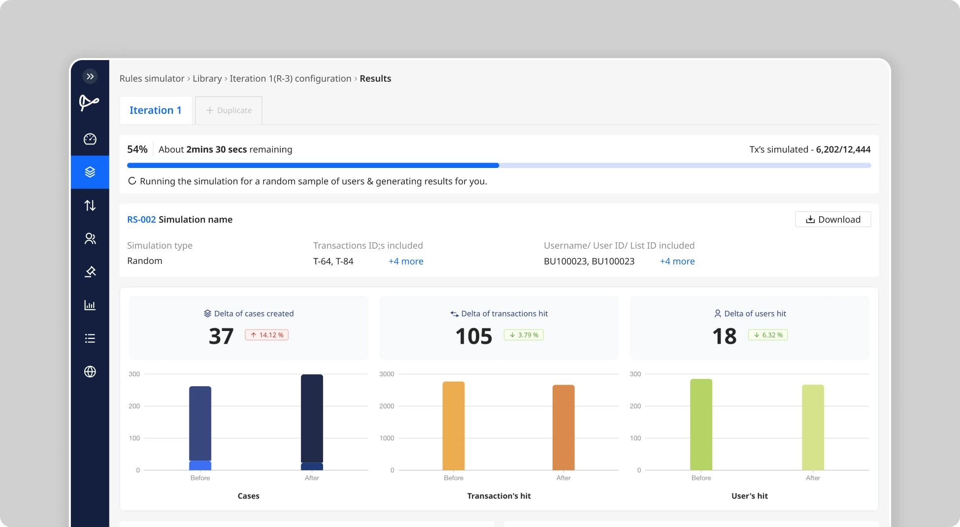 Flagright Rule Simulation