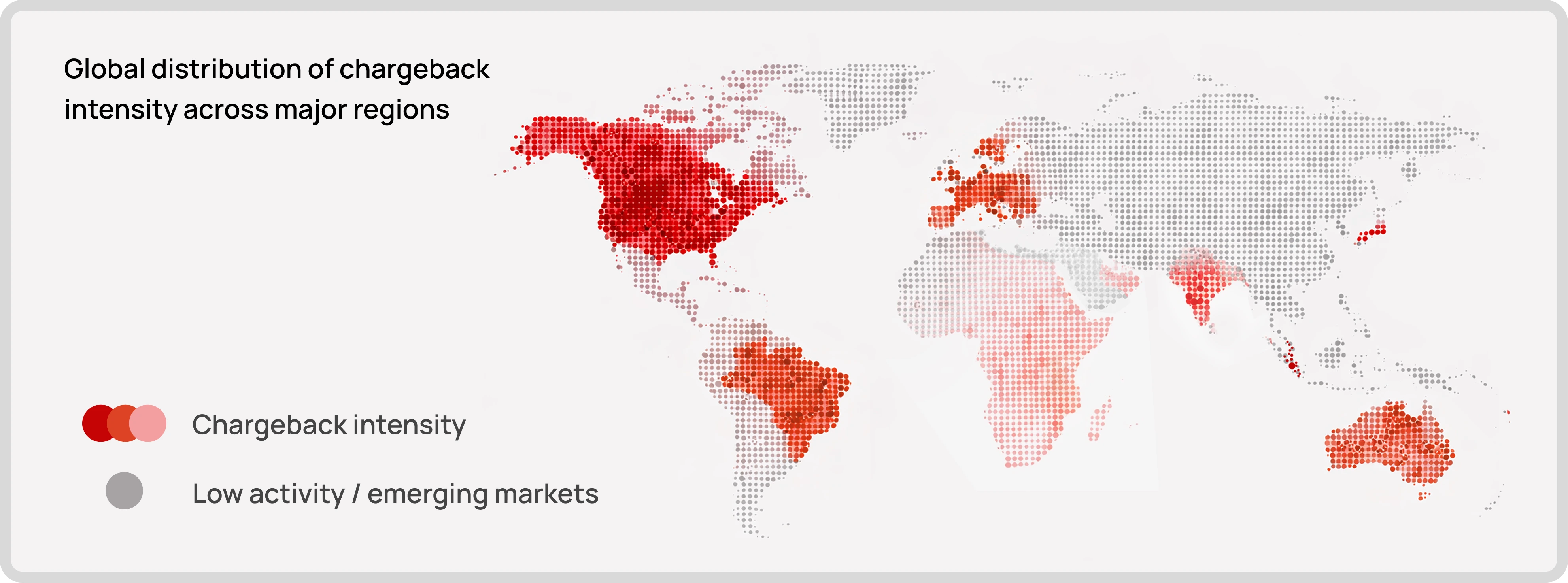 Global distribution of chargeback intensity across major regions