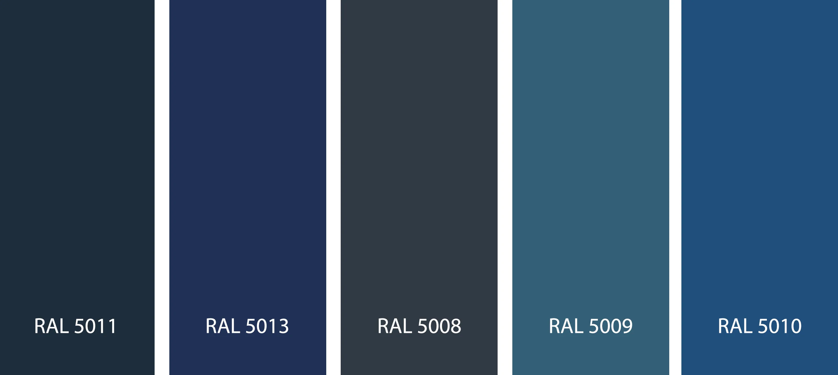 Blauwe RAL kleuren die lijken op RAL 5011