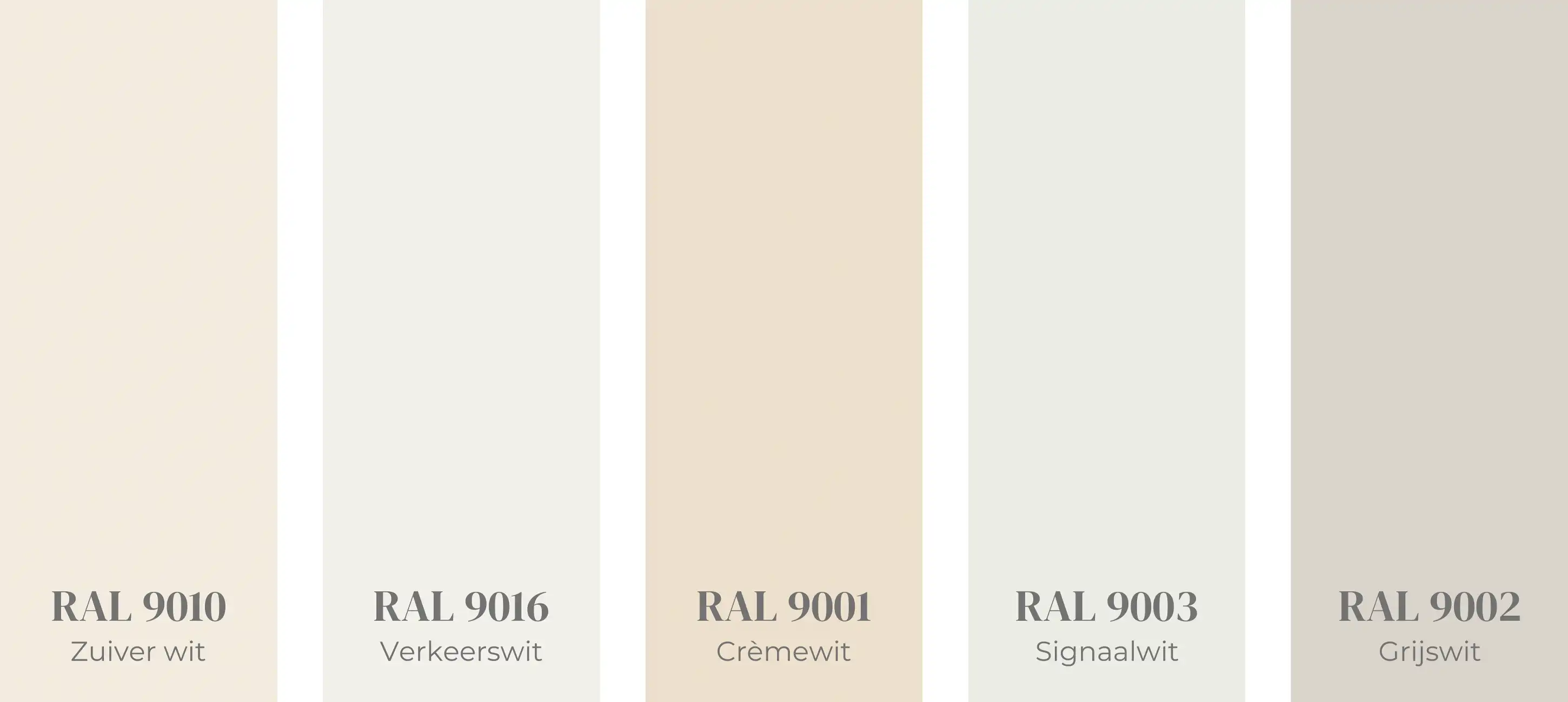 Witte RAL kleuren