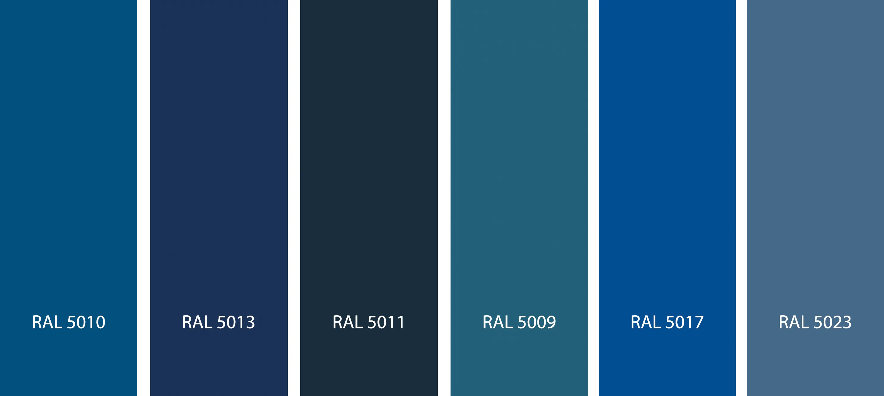 Blauwe ralkleuren die lijken op Gentiaanblauw (RAL 5010)