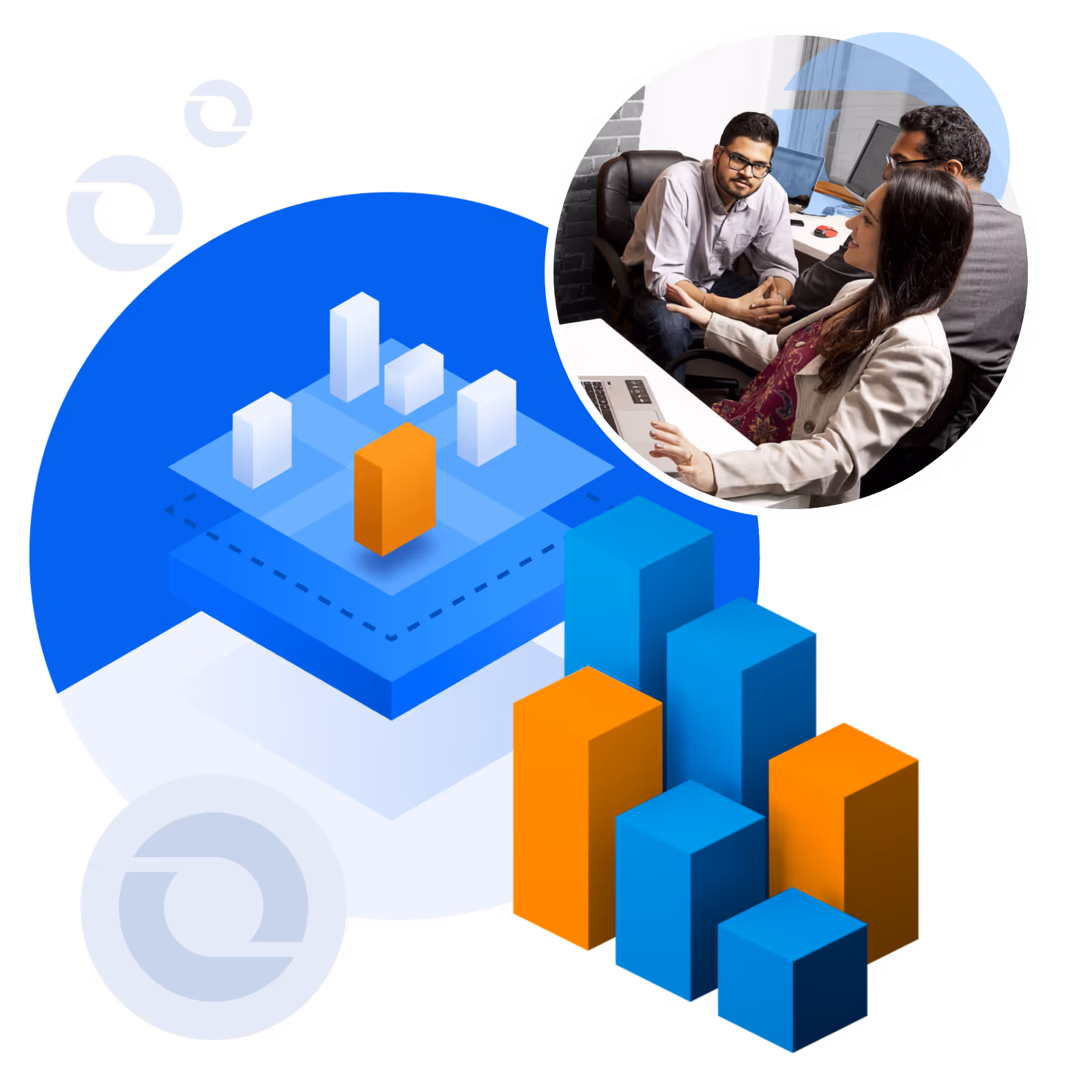 Macro's team members providing CRM Services.