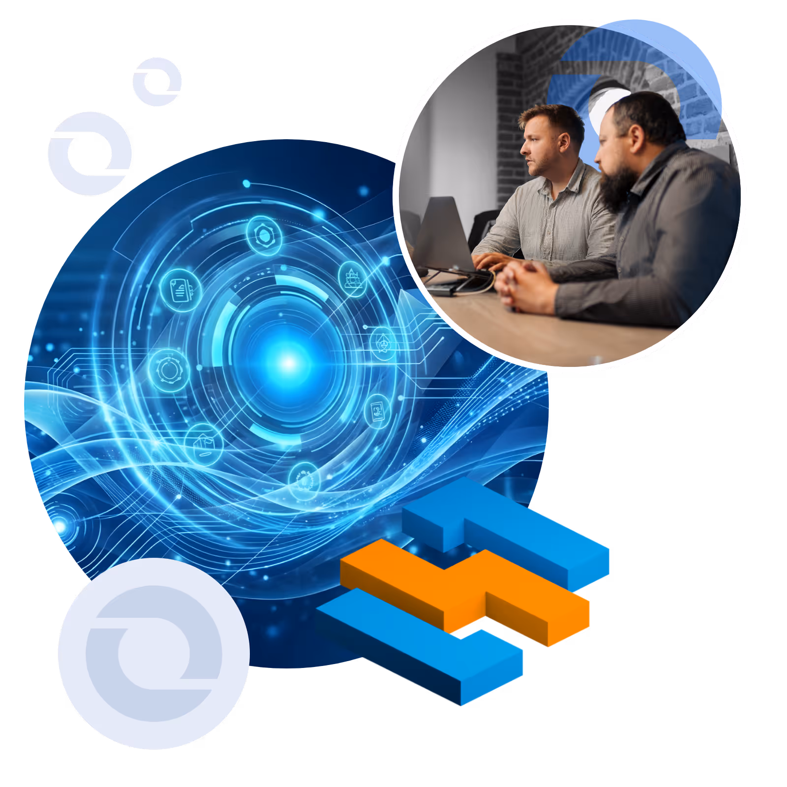 Macro's team members providing CRM Services.