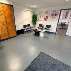 Central Somerset Physiotherapy in Bridgwater - interior reception Cartwright Mill Business Centre, Brue Avenue, Bridgwater, Somerset