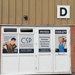 Central Somerset Physiotherapy in Bridgwater - exterior signage Cartwright Mill Business Centre, Brue Avenue, Bridgwater, Somerset
