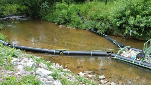 Bandalong Litter Trap in Flat Creek, Gainesville, Georgia: Ensuring cleanliness in waterways feeding into Lake Lanier, the largest man-made lake in the USA.