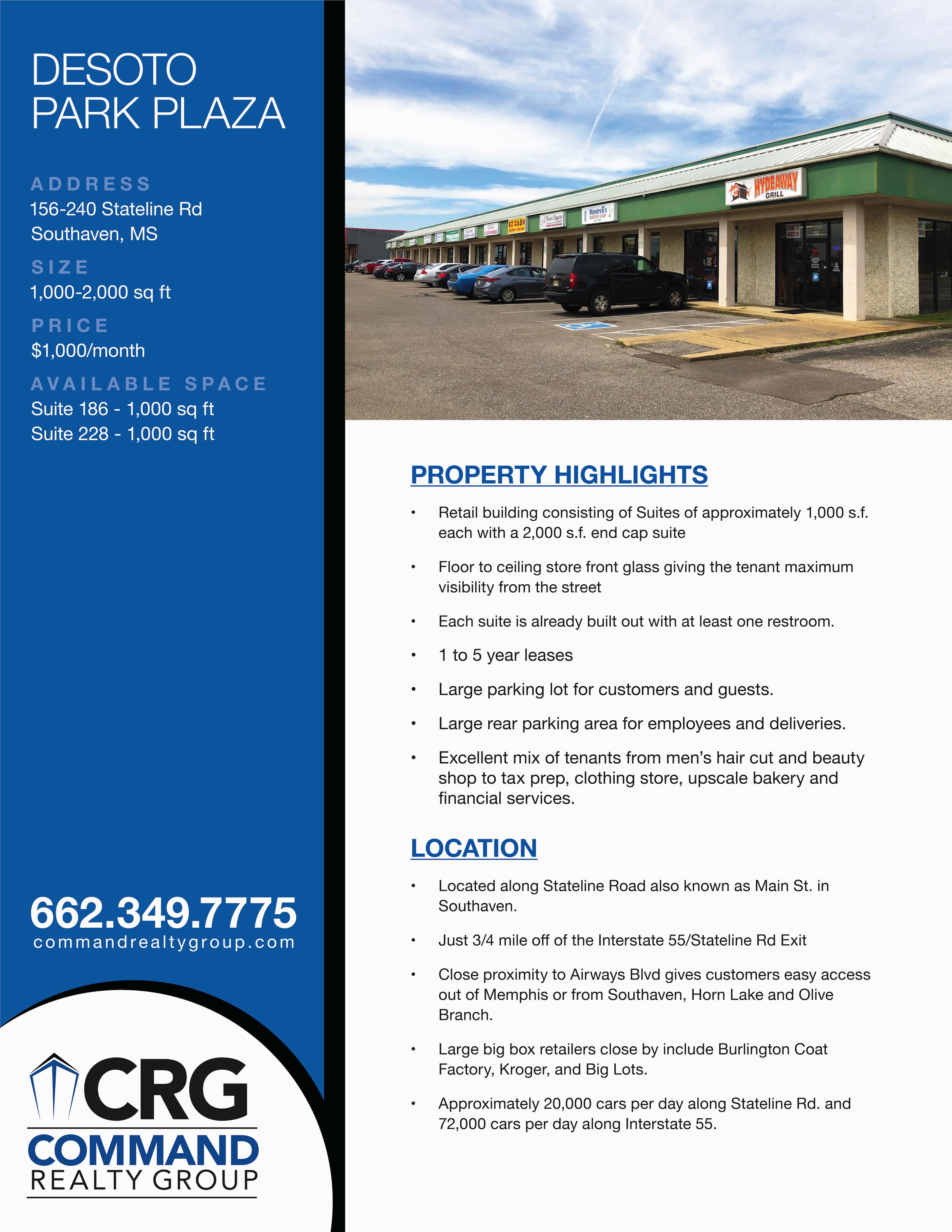 DeSoto Park Plaza Data Sheet