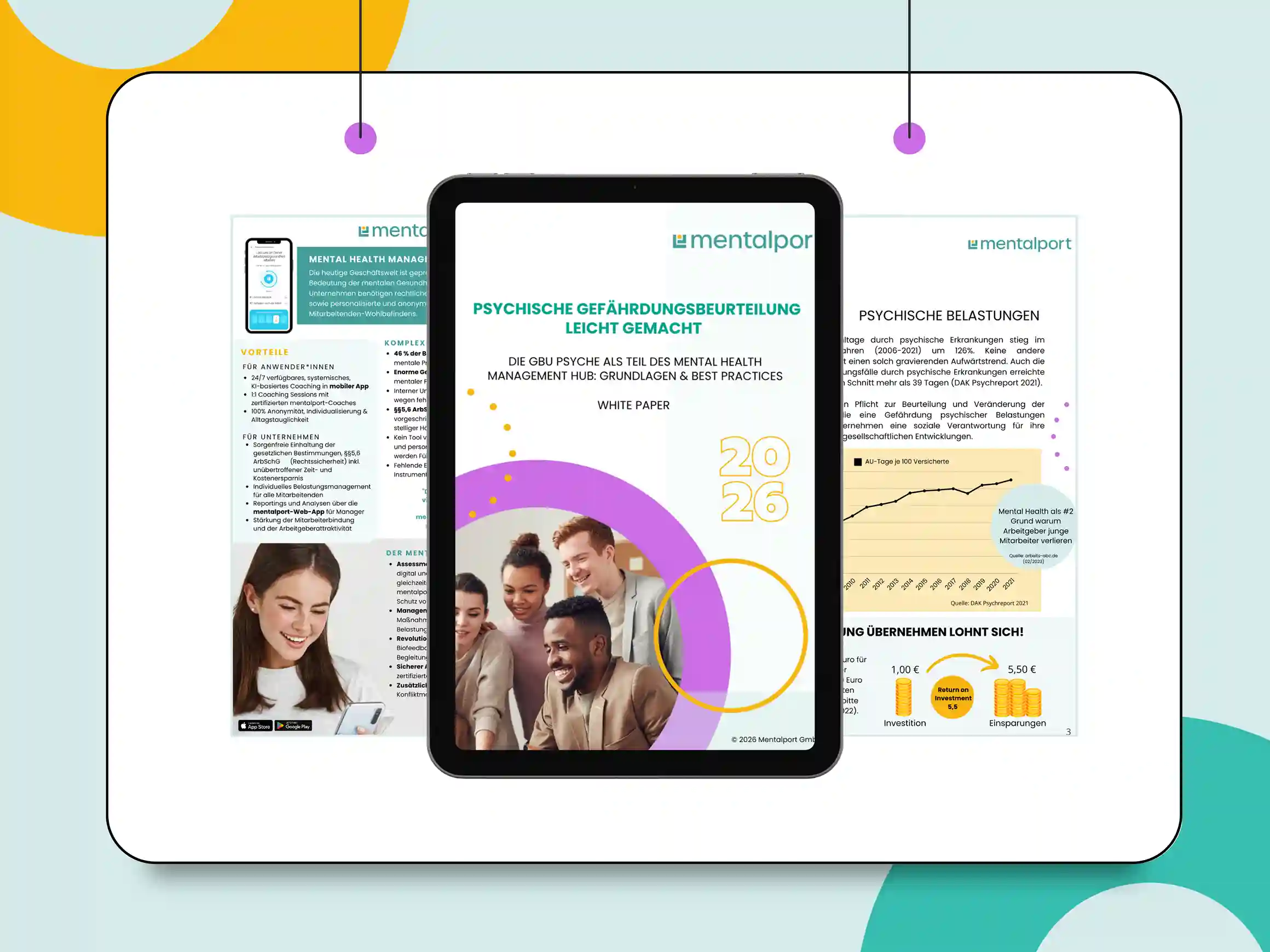 mentalport Whitepaper zur digitalen Gefährdungsbeurteilung psychischer Belastung (GBU Psyche) als strategisches Management-Tool für HR. Die Plattform ermöglicht KI-gestütztes BGM und Biofeedback-Prävention zur messbaren Reduktion von Fehlzeiten.