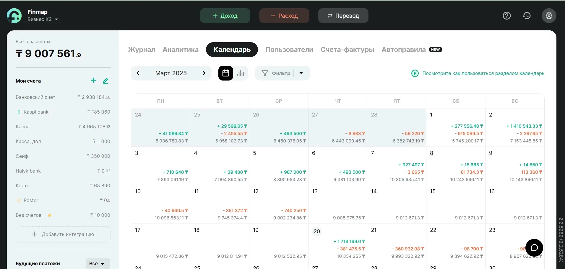 Платежный календарь Finmap