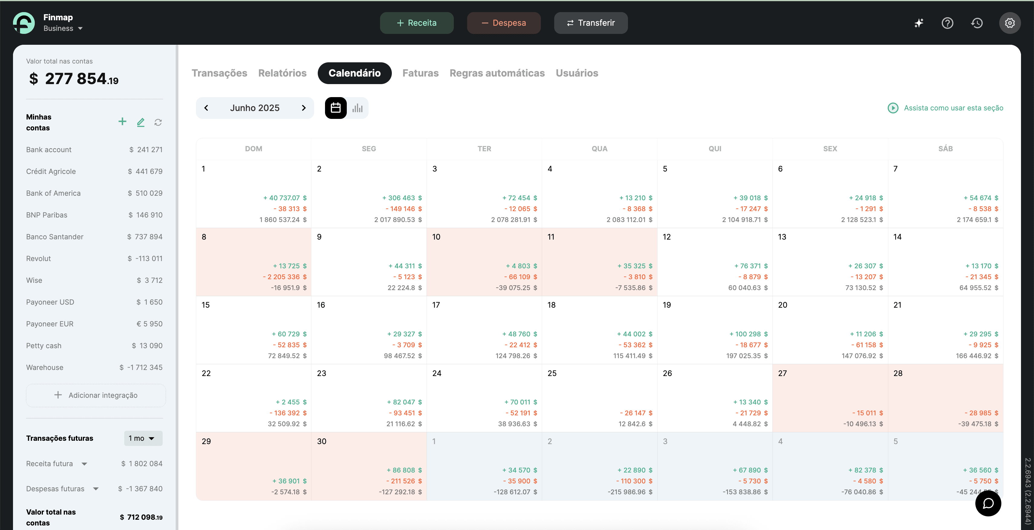 Calendário de Pagamentos da Finmap