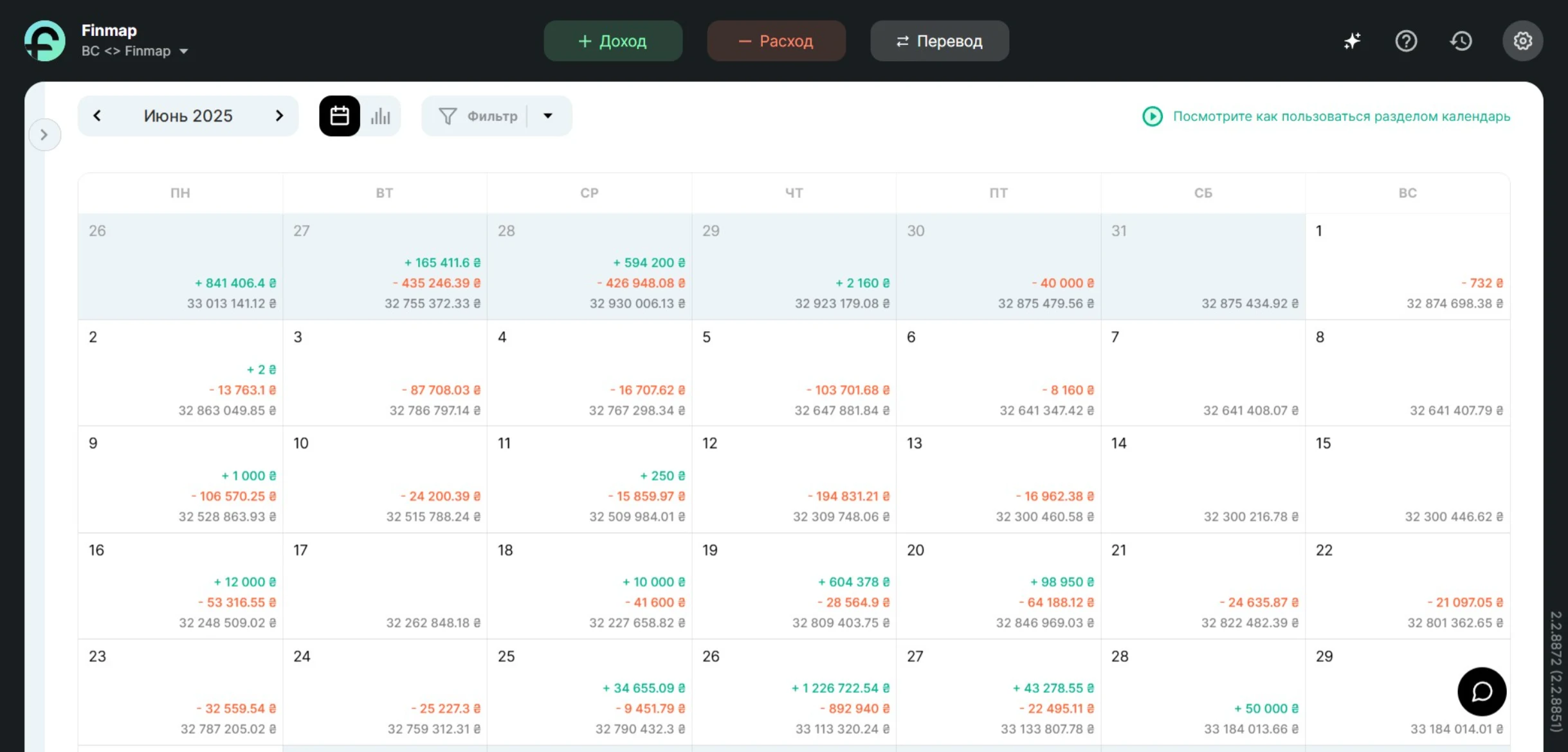 Платёжный календарь Finmap