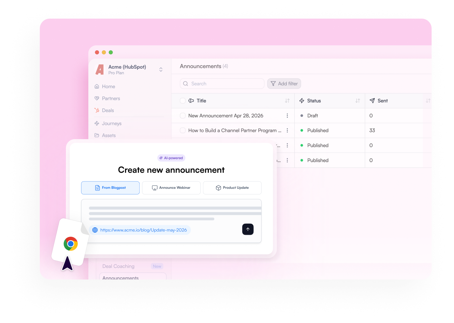 give visibility to partners
