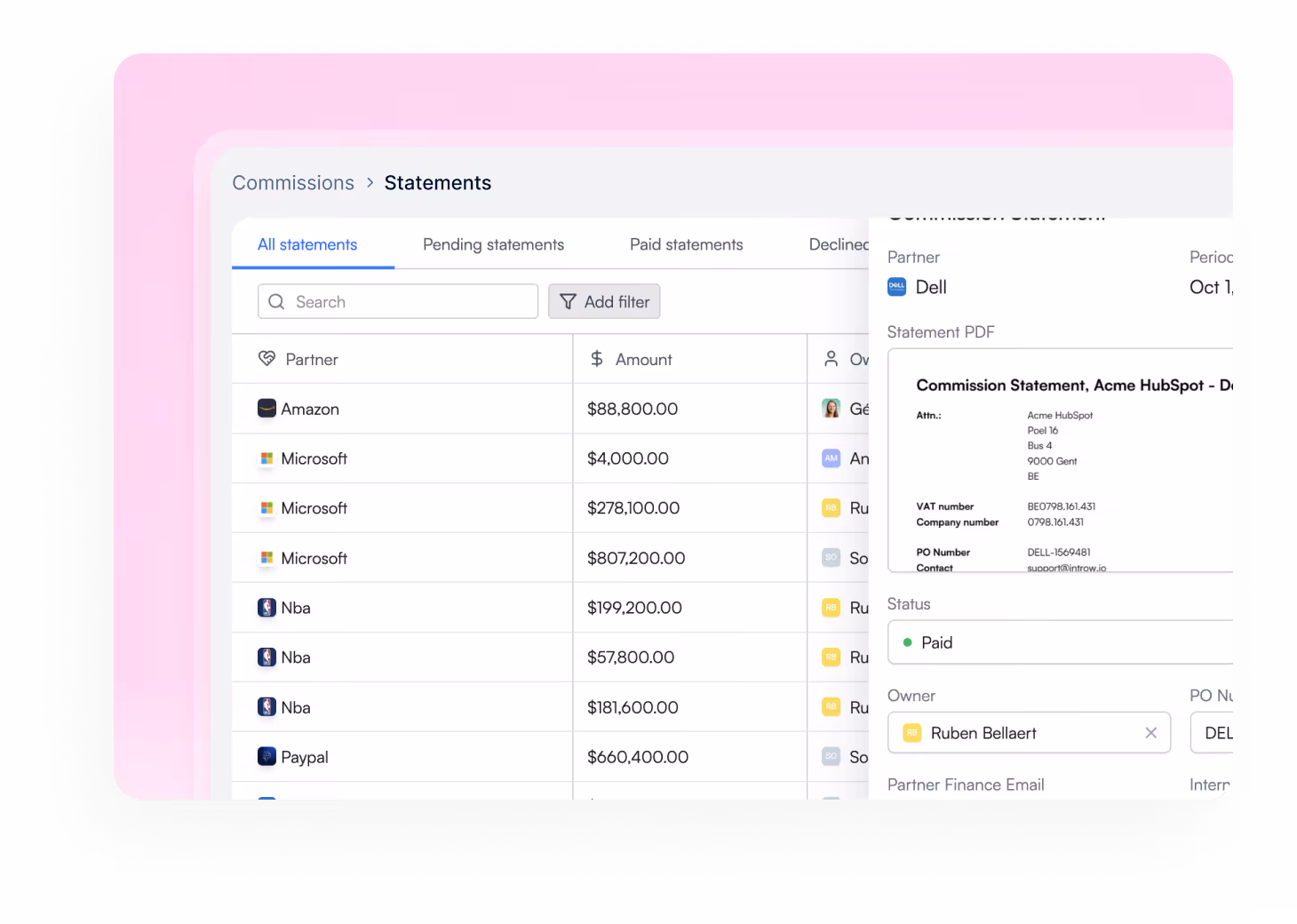 give visibility to partners