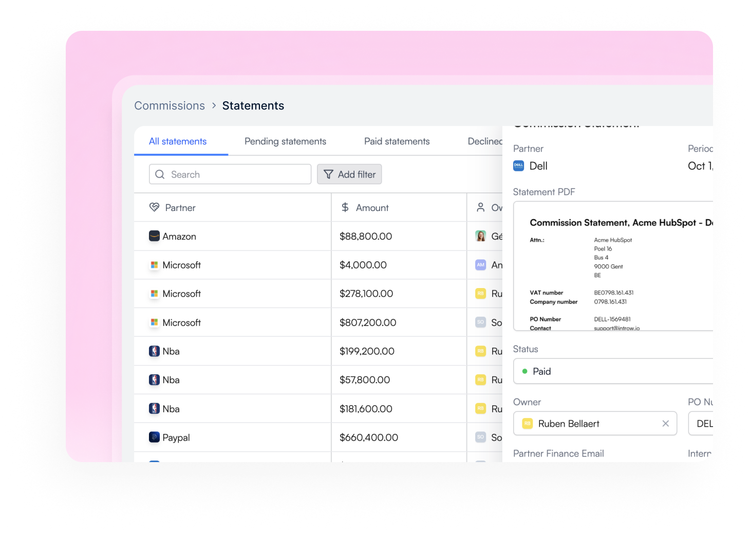 give visibility to partners
