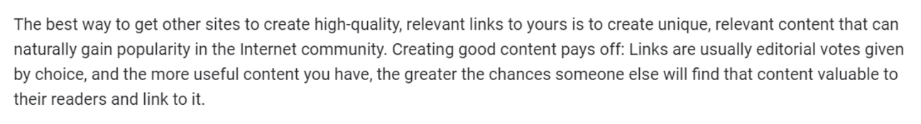 Google's Guidelines for Content and Link Building