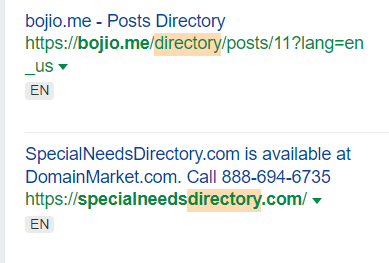 Examples of directory backlinks