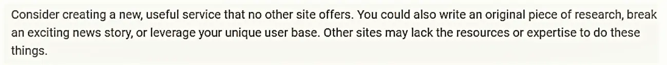 Google SEO guidelines for content creation