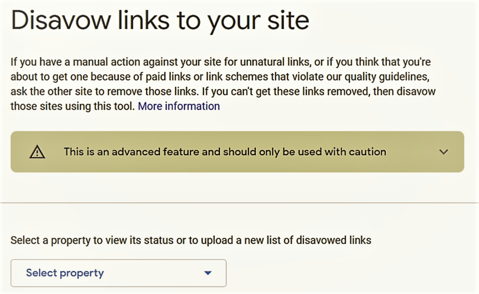 Disavow Tool in Google