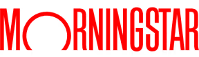 Morningstar logo with stylized red text and a circular icon replacing the O.