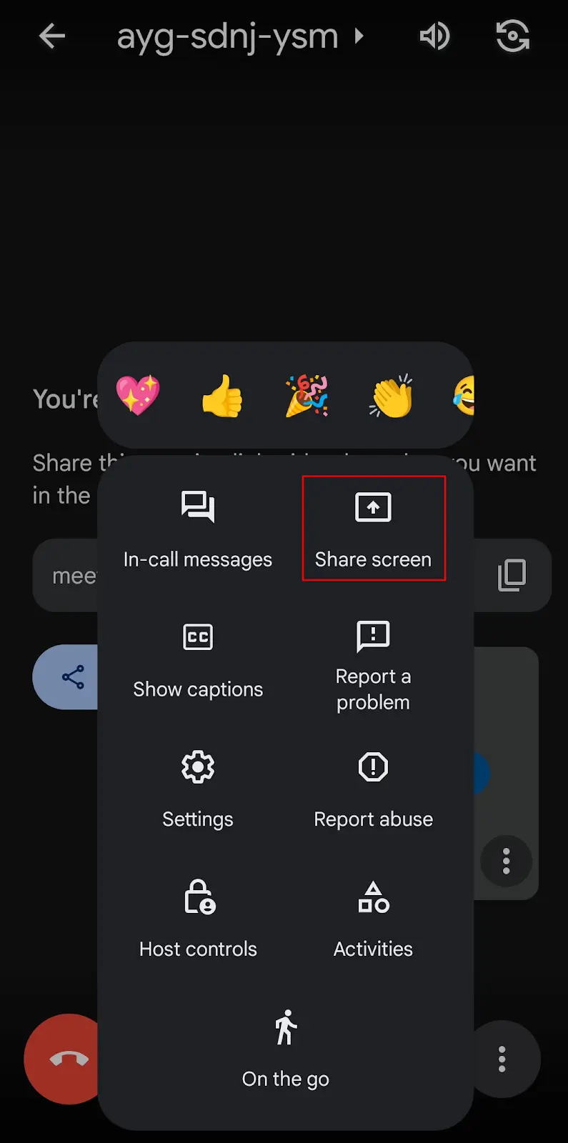 how to share screen for Android mobile