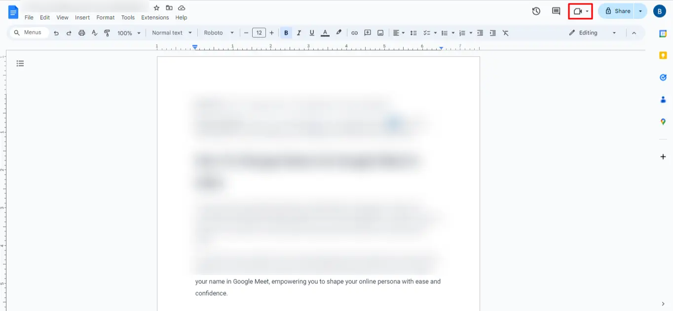 How to start sharing/presenting on Google Meet from Google Docs, Sheets or Slides