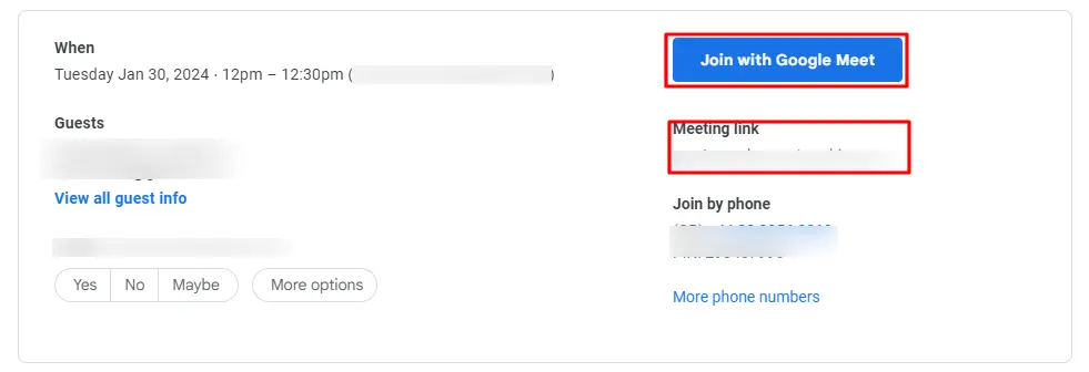 How to join a meeting directly from scheduled link by screen presenting