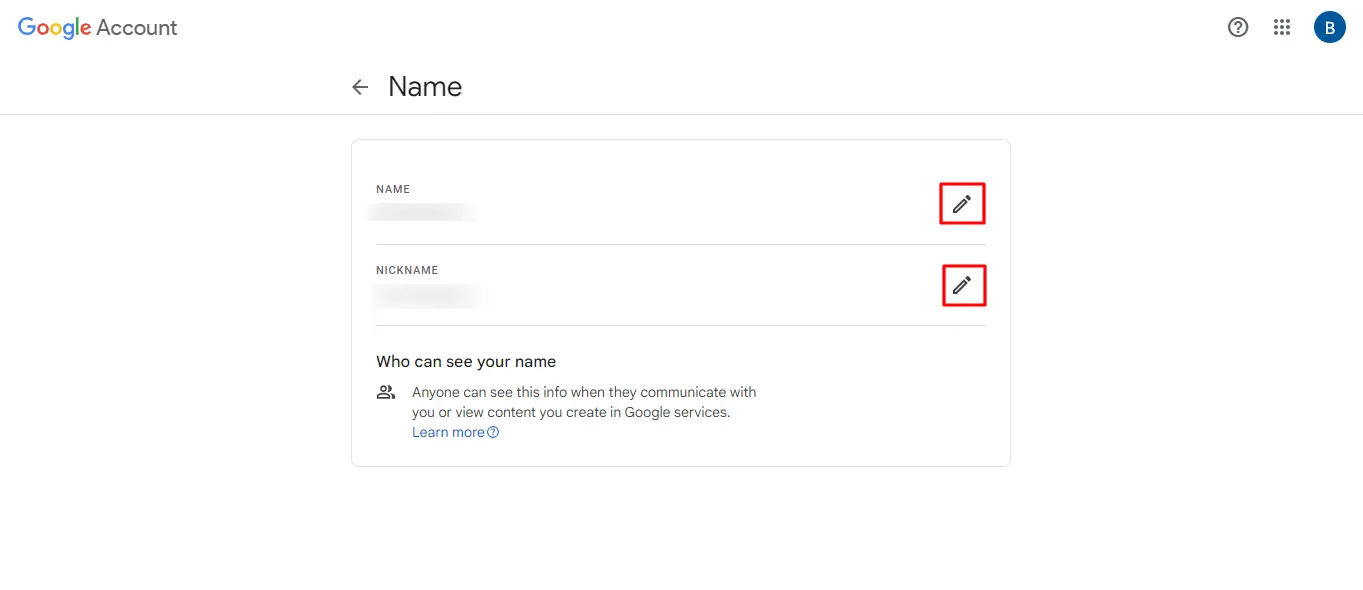 How to insert new first or last names on Google Meet