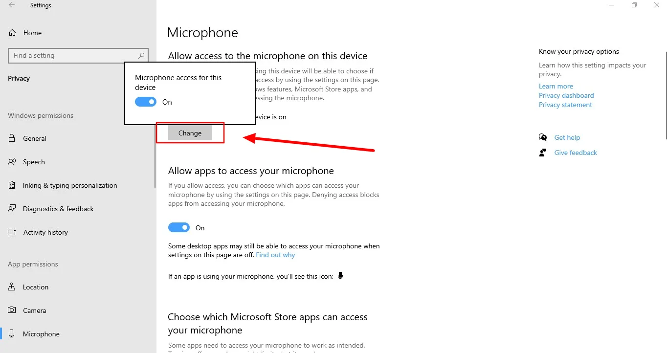 How to turn on Microphone access for my device on on Windows 10/11