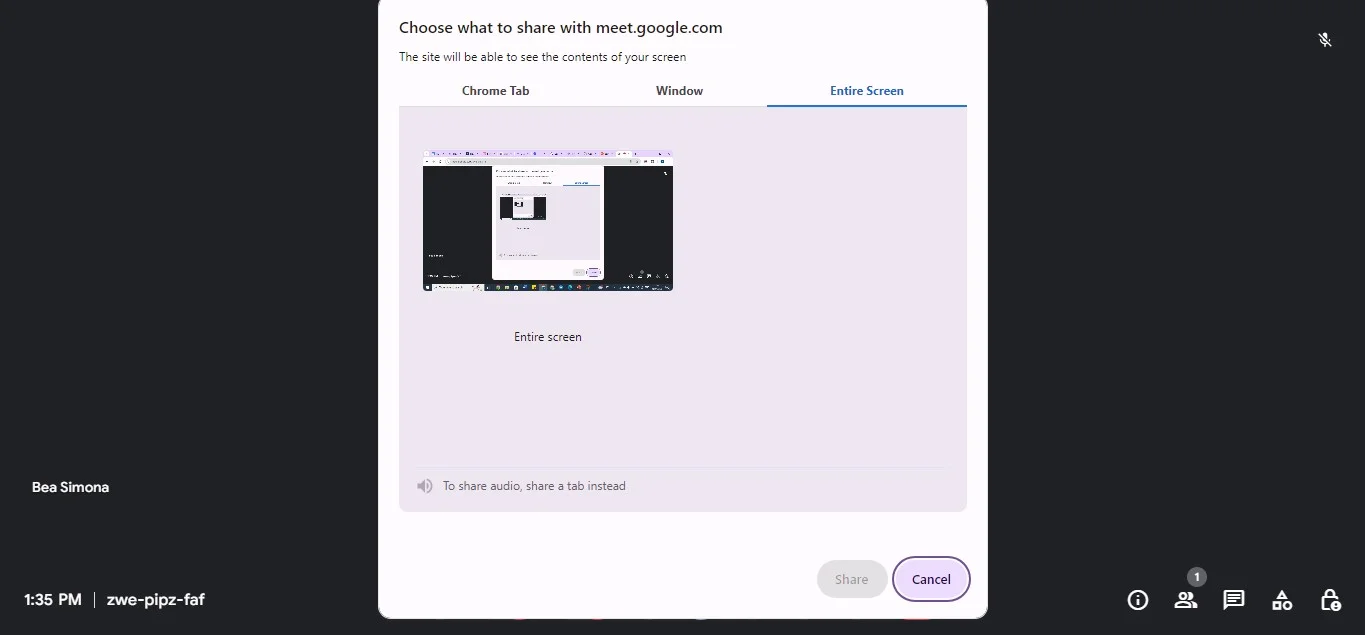 How to select the screen with slide show tab