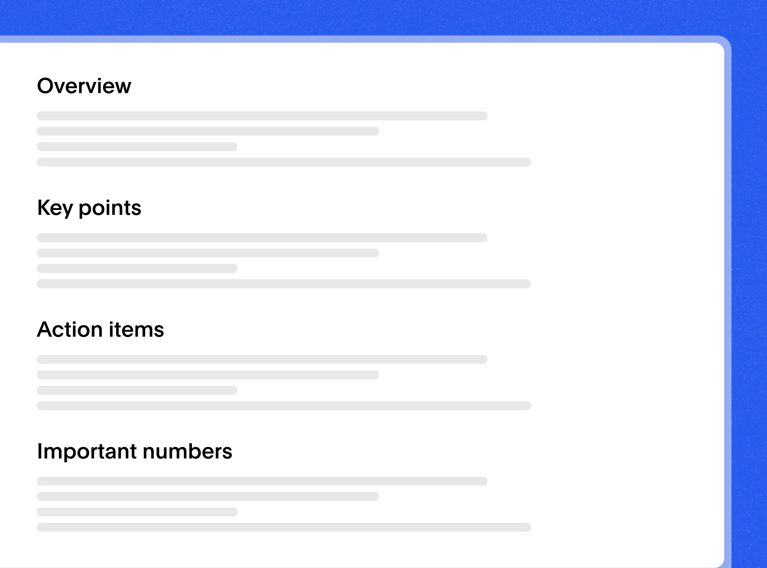 AI-Generated summaries and action items