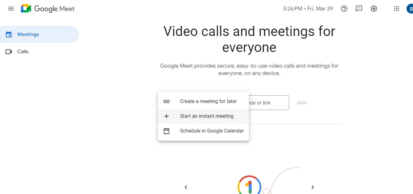 How to share a Google Meet link on a computer